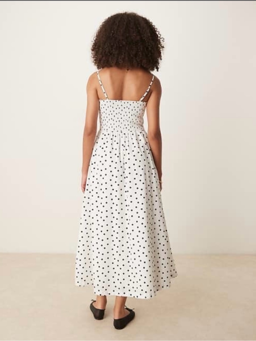 Abercrombie & Fitch Sydney Smocked Dipped Waist Midi Dress - Picture 4 of 8